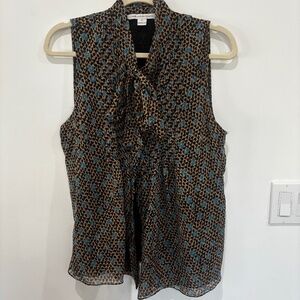 DVF Aiden 100% Silk Sleeveless Tie Blouse | Size 14 | Excellent Condition 💕